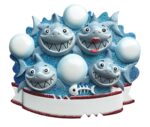 OR1969-4 - Shark Family of 4 Personalized Christmas Ornament