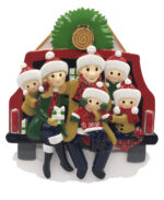 OR2018-6 - Woody Car Family of 6 Personalized Christmas Ornament
