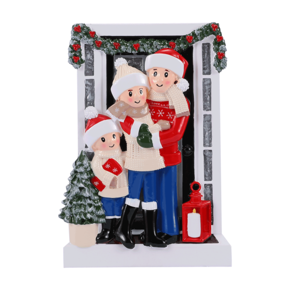 OR2026-3 - Farm House Family of 3 Personalized Christmas Ornament