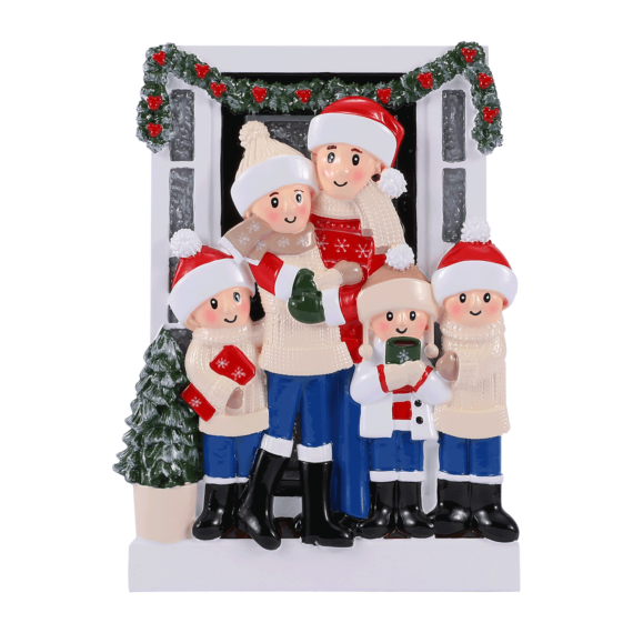 OR2026-5 - Farm House Family of 5 Personalized Christmas Ornament