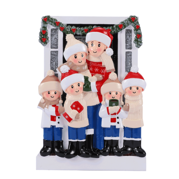 OR2026-6 - Farm House Family of 6 Personalized Christmas Ornament