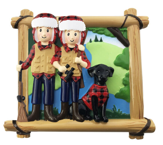 OR2027-2 - Hunting Family of 2 Personalized Christmas Ornament