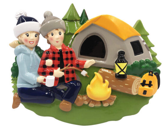 OR2031-2 - Camp Fire Family of 2 Personalized Christmas Ornament