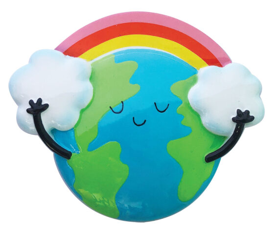 OR2142 - Rainbow With Clouds Personalized Christmas Ornament