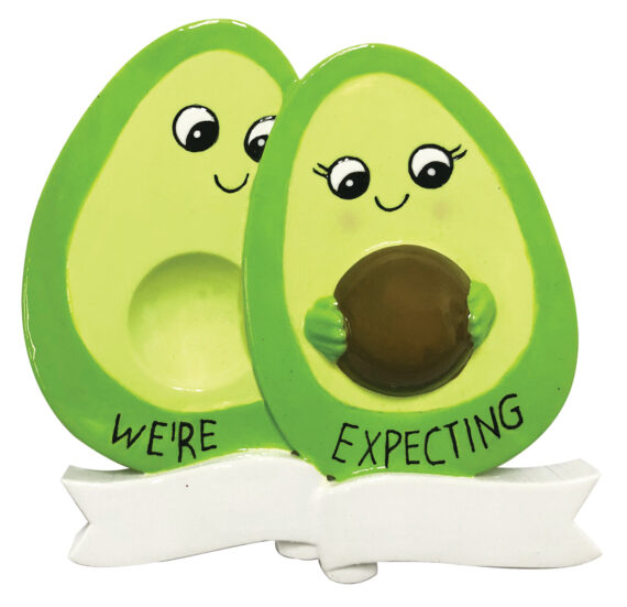 OR2182 - Avocado Family Expecting Personalized Christmas Ornament