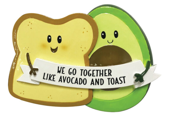 OR2199 - Avocado & Toast Couple Personalized Christmas Ornament