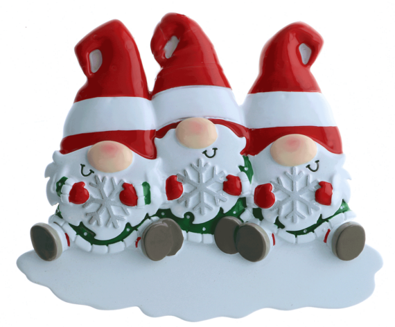 OR2221-3 - Gnome Family of 3 Personalized Ornament