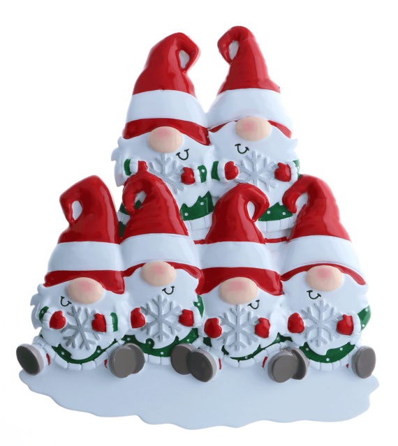 OR2221-6 - Gnome Family of 6 Personalized Ornament
