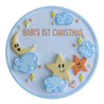 OR2233 - Baby's 1st Christmas Stars and Clouds Personalized Christmas Ornament