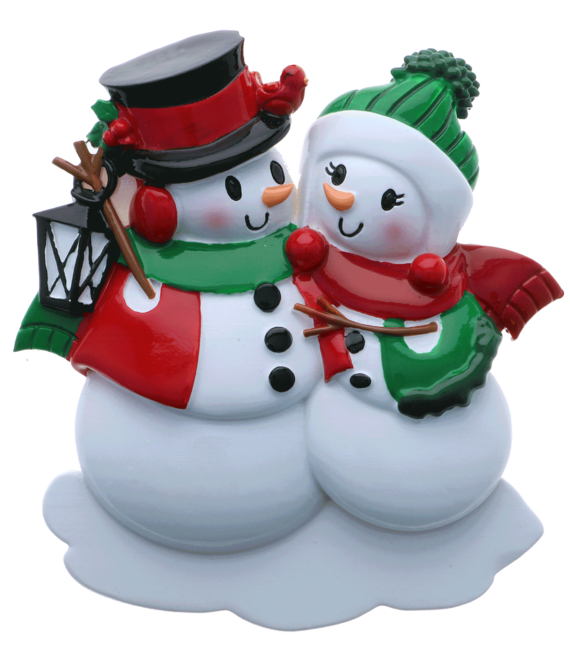 OR2255-2 - Snowman Family of 2 Personalized Christmas Ornament