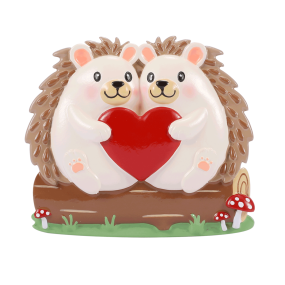 OR2261-2 - Hedgehog Family of 2 Personalized Christmas Ornament