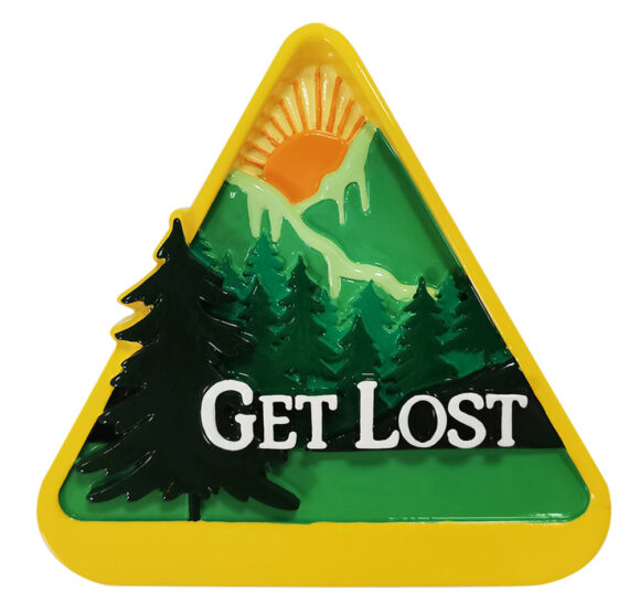 OR2281 - 3D "Get Lost" Hiking Badge Personalized Christmas Ornament