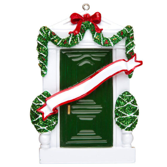 OR229-G - Green Door Personalized Christmas Ornament