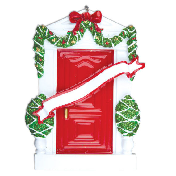 OR229-R - Red Door Personalized Christmas Ornament