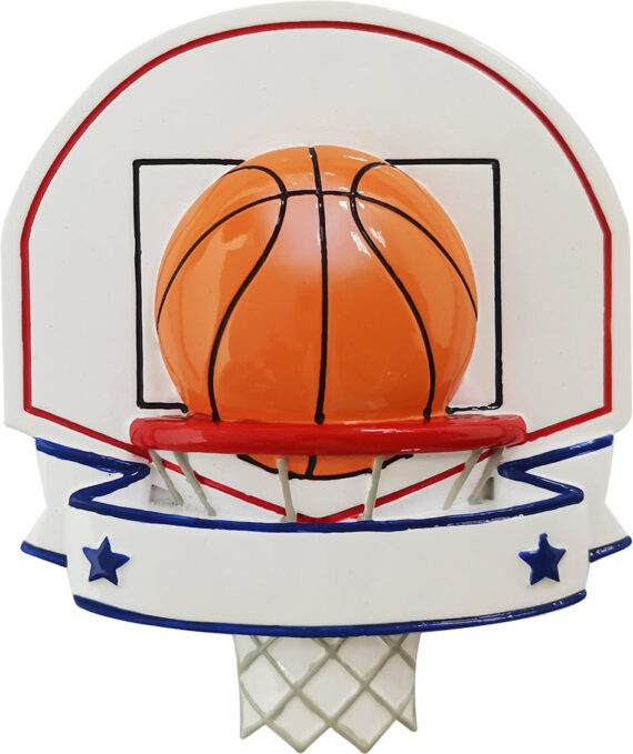 OR2306 - Basketball Backboard & Ball Personalized Christmas Ornament