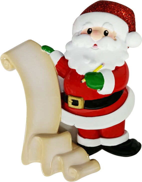 OR2312 - Santa w/Xmas List Personalized Christmas Ornament