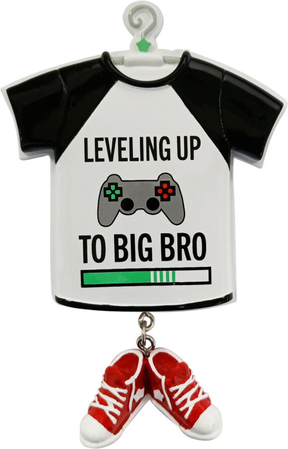 OR2330 - "Leveling up to Big Bro" Big Brother Personalized Christmas Ornament