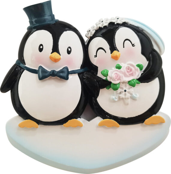 OR2357 - Wedding Penguins Personalized Christmas Ornament