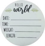 OR2360 - "Hello World" New Baby Stats Wood Disk Personalized Christmas Ornament