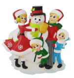 OR2379-4 - Snowman Building Family of 4 Personalized Christmas Ornament