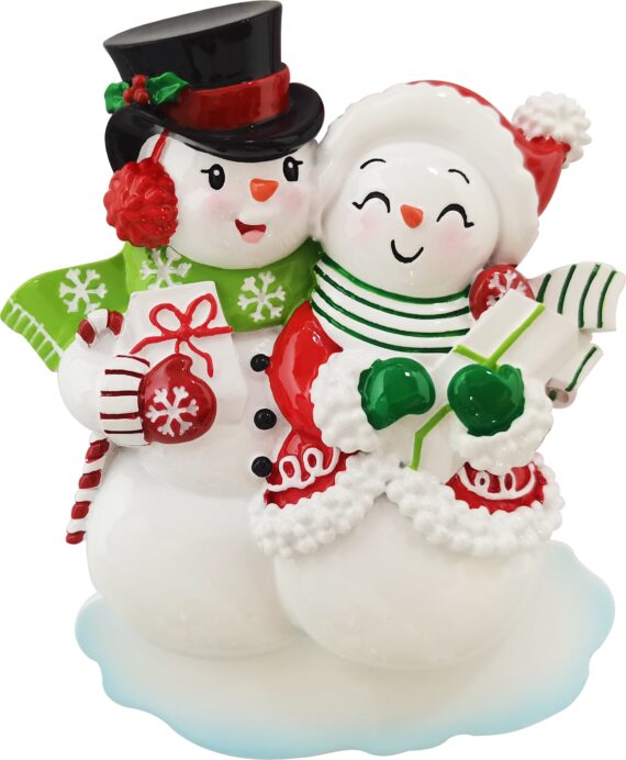 OR2390 - Snowmen Couple Personalized Christmas Ornament
