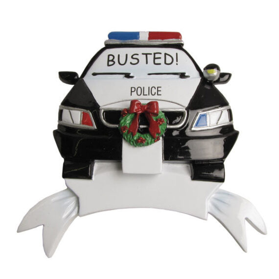 OR434 - Police Car Personalized Christmas Ornament