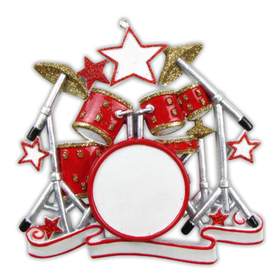 OR640 - Drum Set Personalized Christmas Ornament