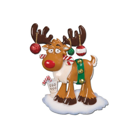 OR654 - Christmas Moose Personalized Christmas Ornament