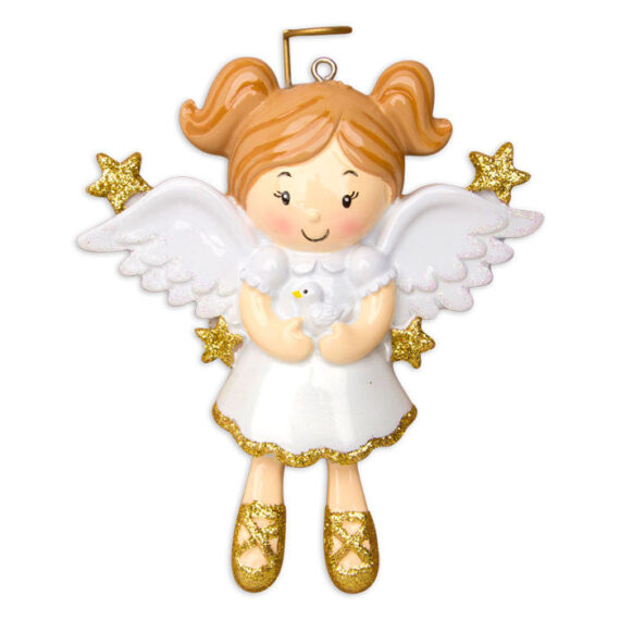 OR907 - Angel With Dove Personalized Christmas Ornament