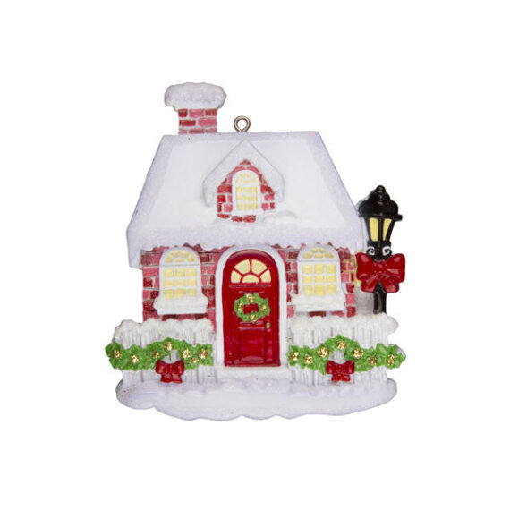 OR995 - New Red Brick House Personalized Christmas Ornaments