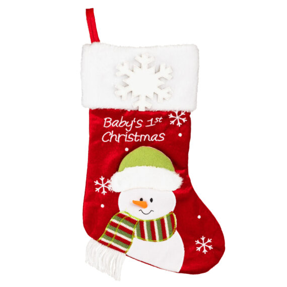 PBS150 BR - Baby's First Christmas Stocking (Red)