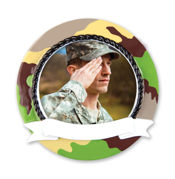 PF1283 - Picture Frame Military Camo Personalized Christmas Ornament