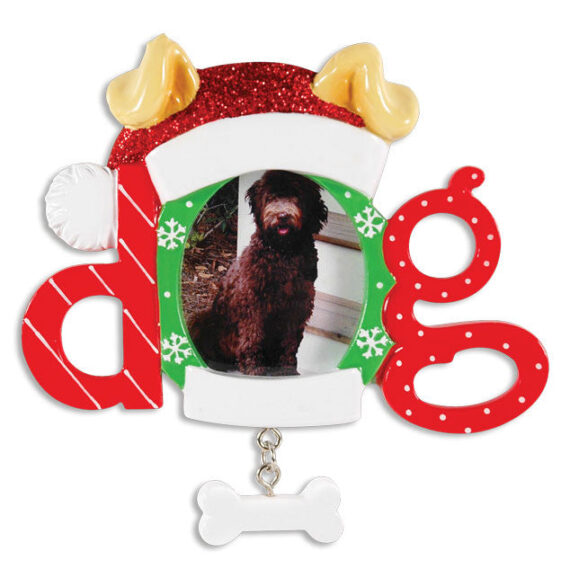 PF1404 - Christmas Dog Frame Personalized Christmas Ornament