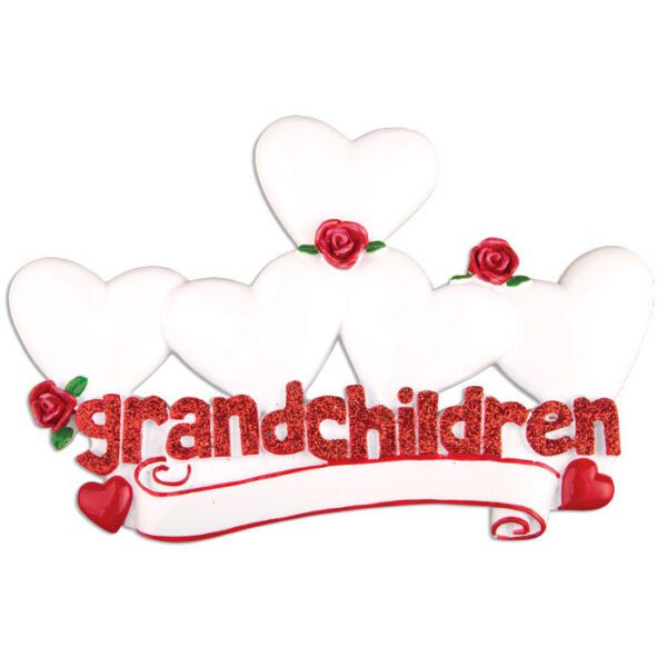 TT529-5 - Grandchildren with Five Hearts Table Topper