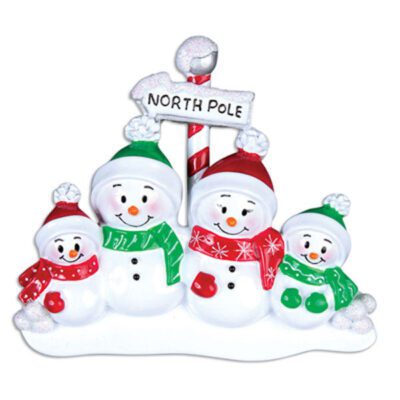 TT967-4 - North Pole Family of 4 Christmas Table Topper