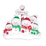 TT967-5 - North Pole Family of 5 Christmas Table Topper