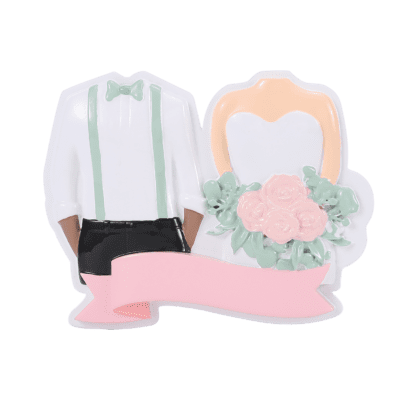 MR2519 - Modern Wedding Couple Personalized Christmas Ornament
