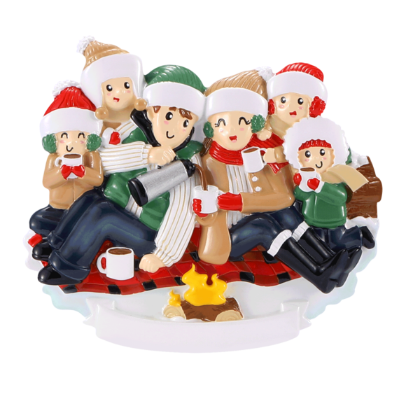 OR2472-6 - Christmas Picnic (Family of 6) Personalized Christmas Ornament