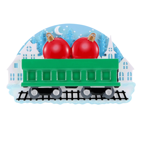 OR2475-2 - Train Christmas Balls (Family of 2) Personalized Christmas Ornament