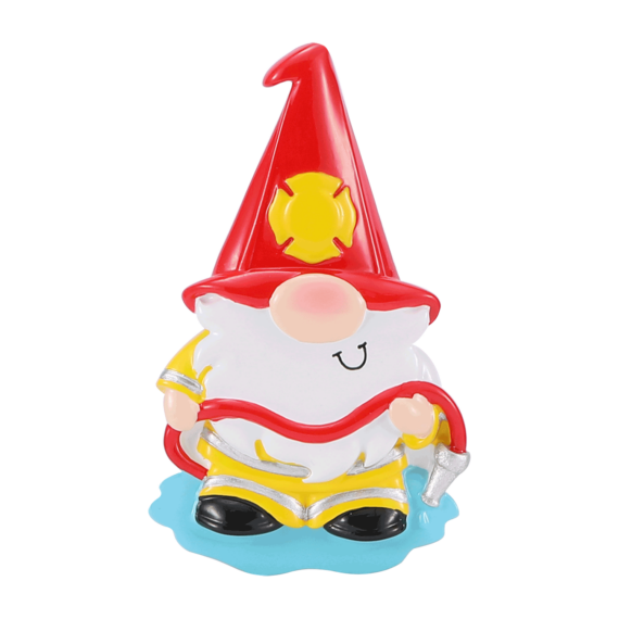 OR2535 - Gnome Fireman Personalized Christmas Ornament