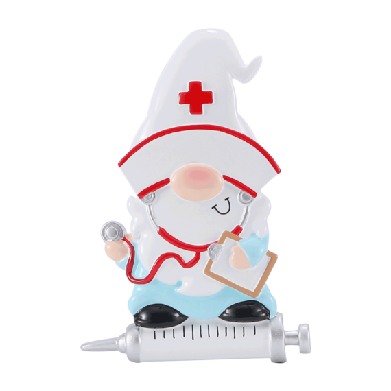 OR2638 - Gnome Nurse Personalized Christmas Ornament