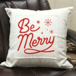 PXPIL001-WC - Be Merry / Natural Pillow Cover