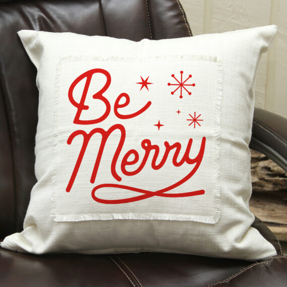 PXPIL001-WC - Be Merry / Natural Pillow Cover