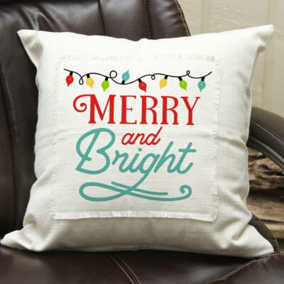PXPIL003-WC - Merry and Bright / Natural Pillow Cover