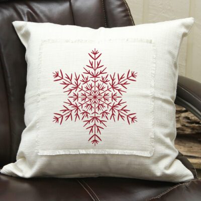 PXPIL007-CC - Snowflake / Natural Pillow Cover