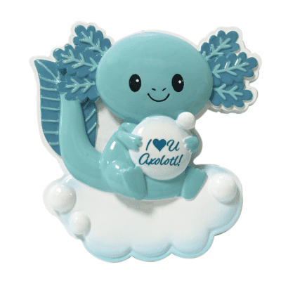 OR2490-B - Blue Axolotl Personalized Christmas Ornament