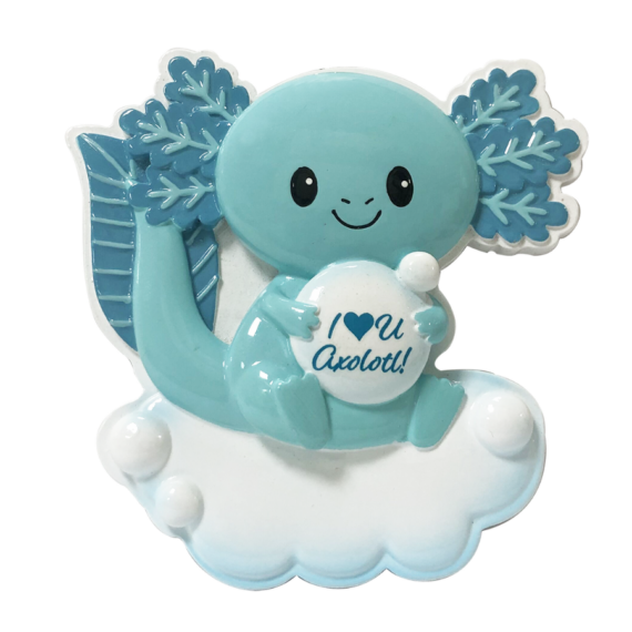 OR2490-B - Blue Axolotl Personalized Christmas Ornament