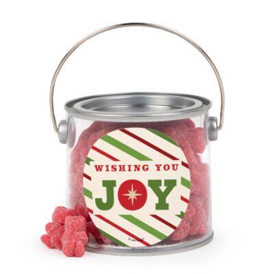 Christmas Paint Can with Red Cherry Sugar Sanded Gummy Bears - Joy