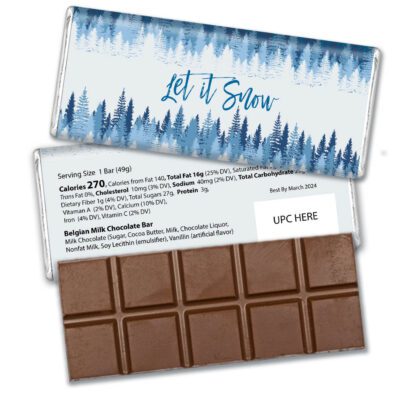 Christmas Wrapped Milk Chocolate Belgian Bar - Let It Snow