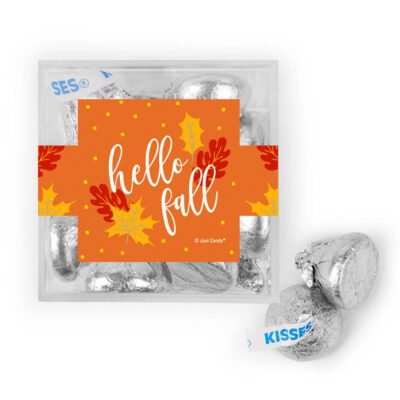Thanksgiving Small Cube with Silver Hershey's Kisses - Hello Fall
